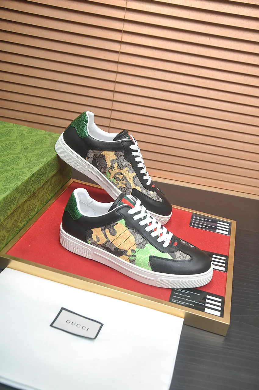 Men's men's shoes💰420💶[GUCCI Gucci] official website 1:1 men's sports shoes are now on the market, using original Gucci fabric + gluten lining, plus the official website original 1:1 comfortable outsole. Fashionable and versatile, super comfortable and breathable. 5 colors available, standard shoe size 38/45 (custom-made sizes 45 are non-refundable)